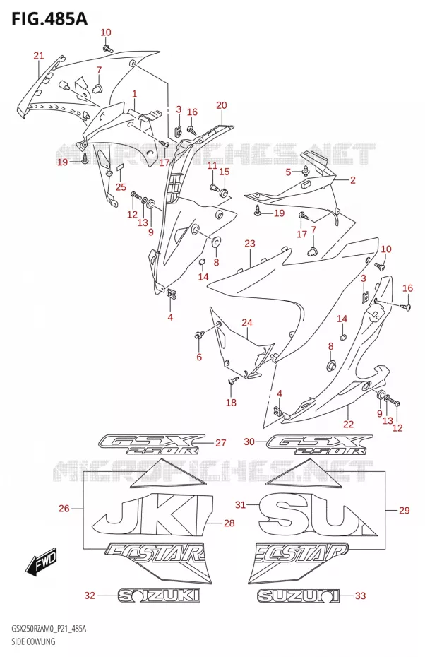 SIDE FAIRING (FOR QHV) Suzuki MOTO 250 GSX-R 2020  GSX250RZA M0 P21