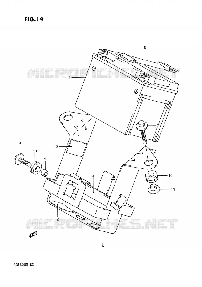 BATTERY Suzuki MOTO 125 RG 1992  RG125UN(E2)
