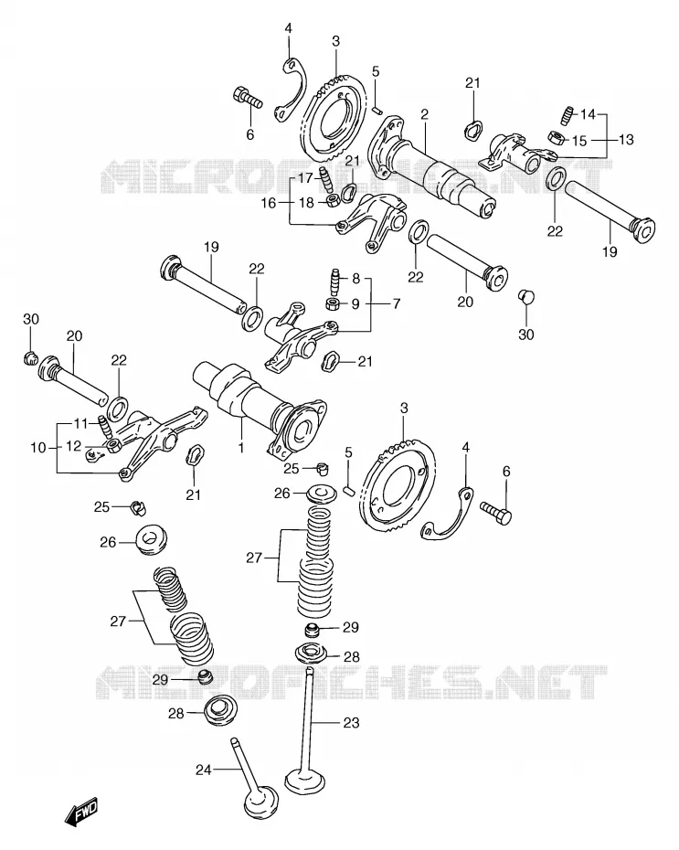 CAM SHAFT/VALVE Suzuki MOTO 800 MARAUDER 2002  VZ800K2(E2)