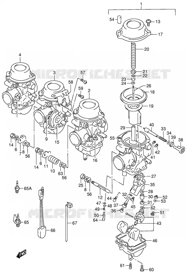 CARBURETOR (E18,E39) Suzuki MOTO 900 RF 1996  RF900RT(E2)