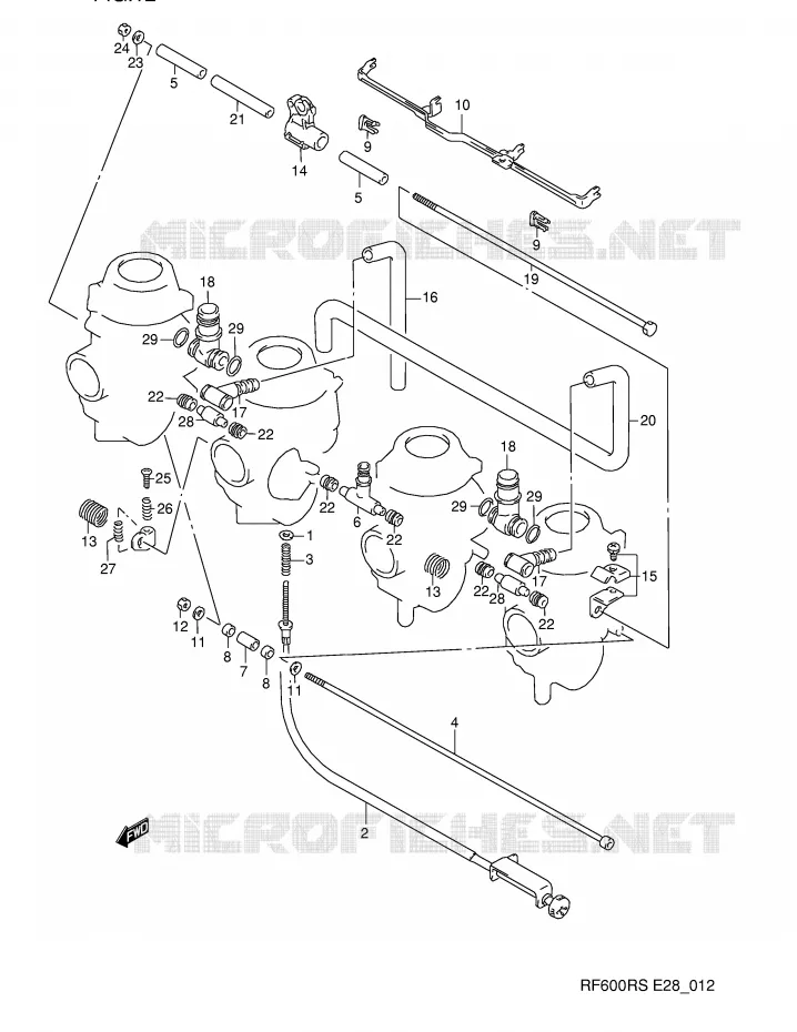 CARBURETOR FITTINGS Suzuki MOTO 600 RF 1995  RF600RS(E28)
