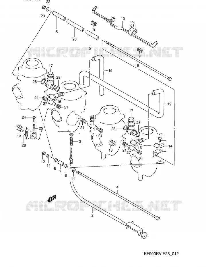 CARBURETOR FITTINGS Suzuki MOTO 900 RF 1997  RF900RV(E28)
