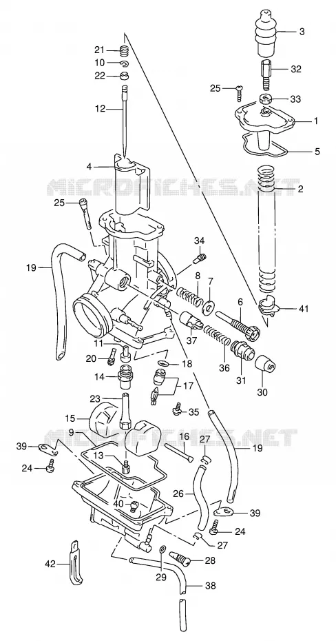 CARBURETOR (MODEL N/P/R : E15,E18) Suzuki MOTO 125 RG 1994  RG125FUR(E18)
