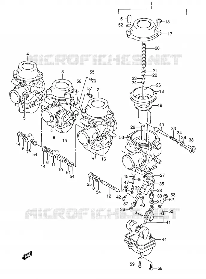 CARBURETOR (MODEL P/R E18/E39) Suzuki MOTO 600 RF 1993  RF600RUP(E2)