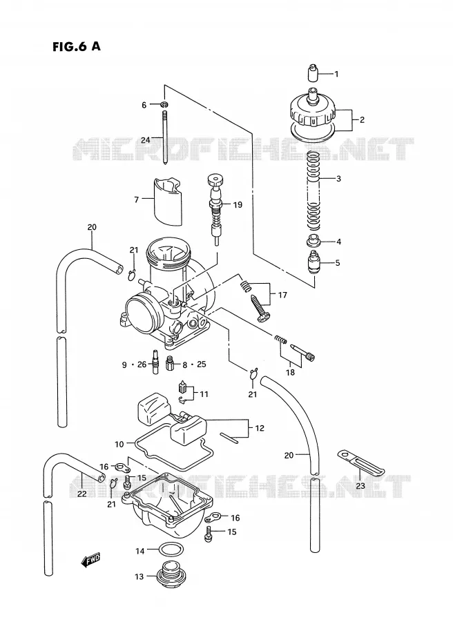 CARBURETOR (MODEL R/S) Suzuki MOTO 125 RM 1992  RM125N(E2)