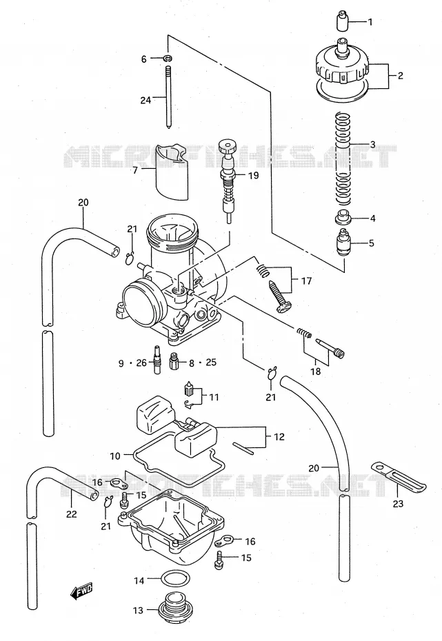 CARBURETOR (MODEL R/S) Suzuki MOTO 125 RM 1994  RM125R(E28)