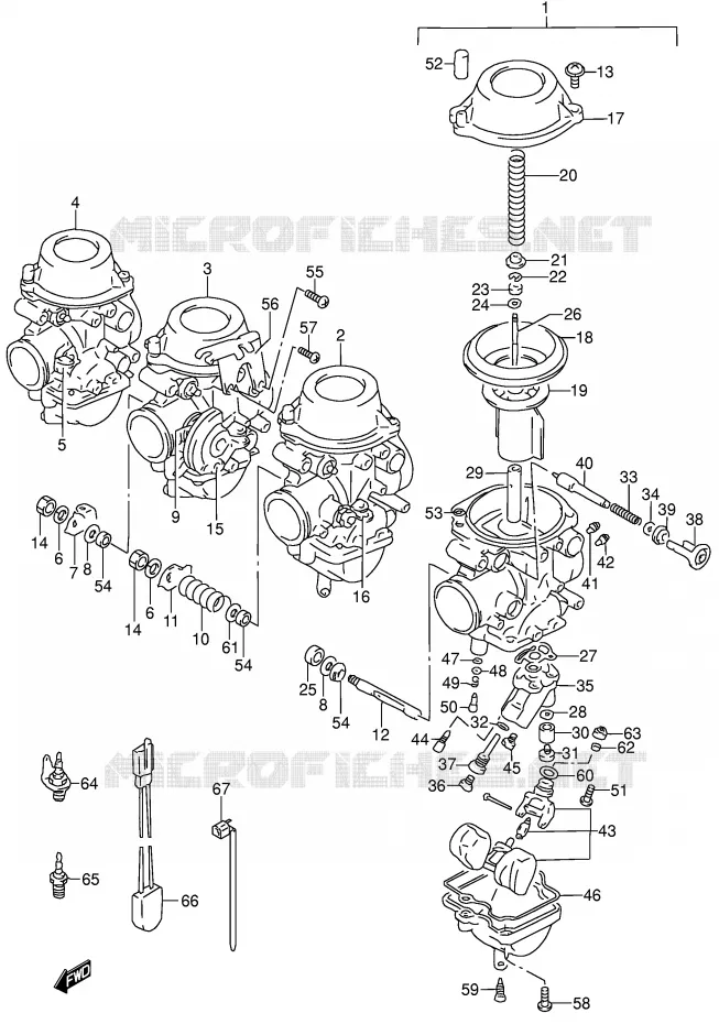 CARBURETOR (MODEL S) Suzuki MOTO 600 RF 1997  RF600RUV(E2)