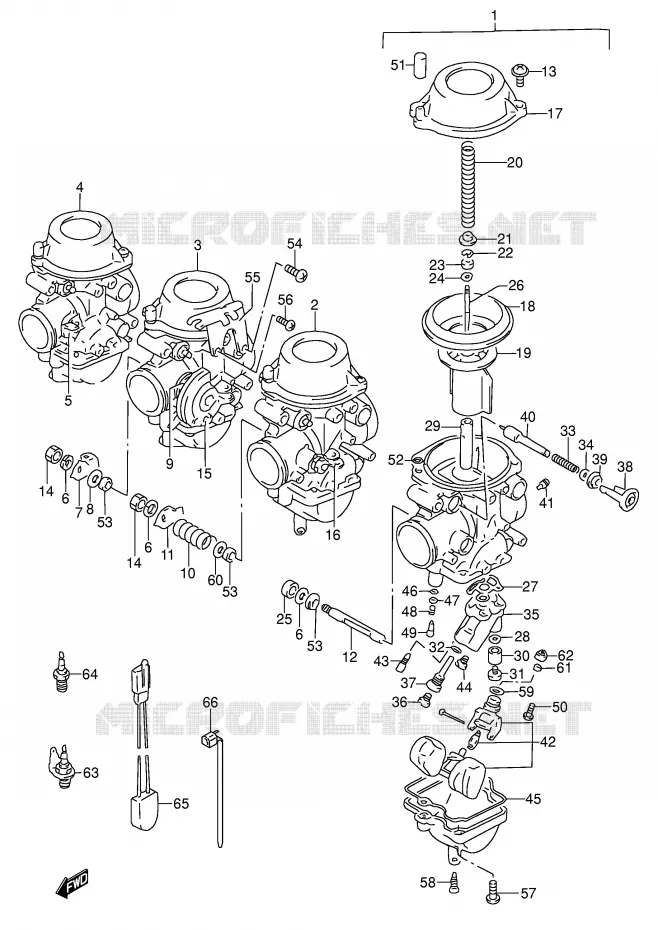 CARBURETOR (MODEL S/V E18) Suzuki MOTO 600 RF 1993  RF600RUP(E2)