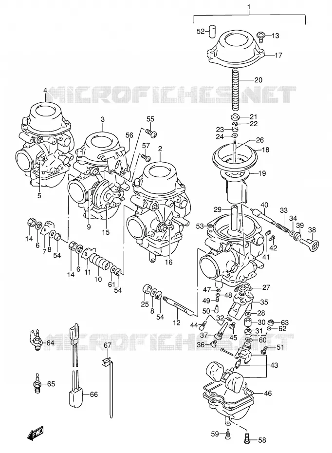 CARBURETOR (MODEL T/V) Suzuki MOTO 600 RF 1997  RF600RV(E2)