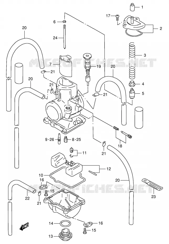 CARBURETOR (MODEL W) Suzuki MOTO 125 RM 2000  RM125Y(E2)