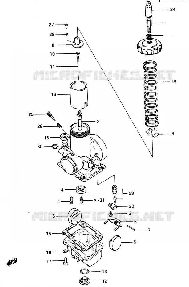 CARBURETOR (MODEL X) Suzuki MOTO 465 RM 1981  RM465X(X/Z)