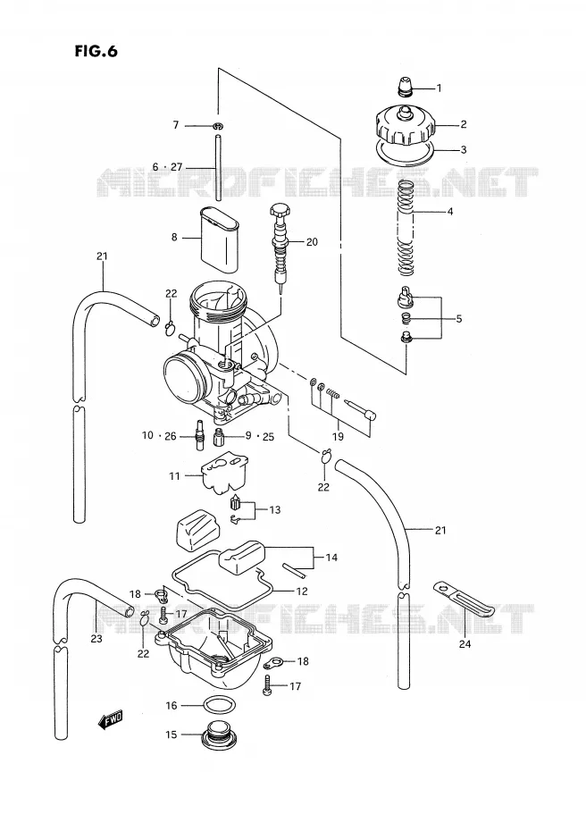 CARBURETOR Suzuki MOTO 250 RM 1994  RM250R(E2)