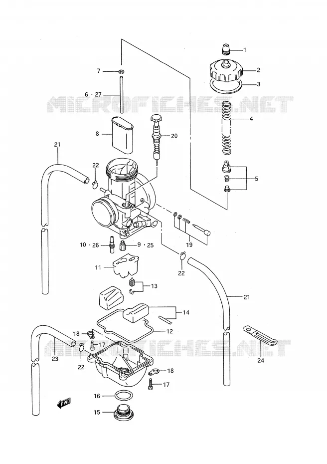 CARBURETOR Suzuki MOTO 250 RM 1994  RM250R(E28)