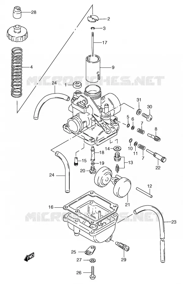 CARBURETOR Suzuki MOTO 50 RG 1994  RG50R(E6)