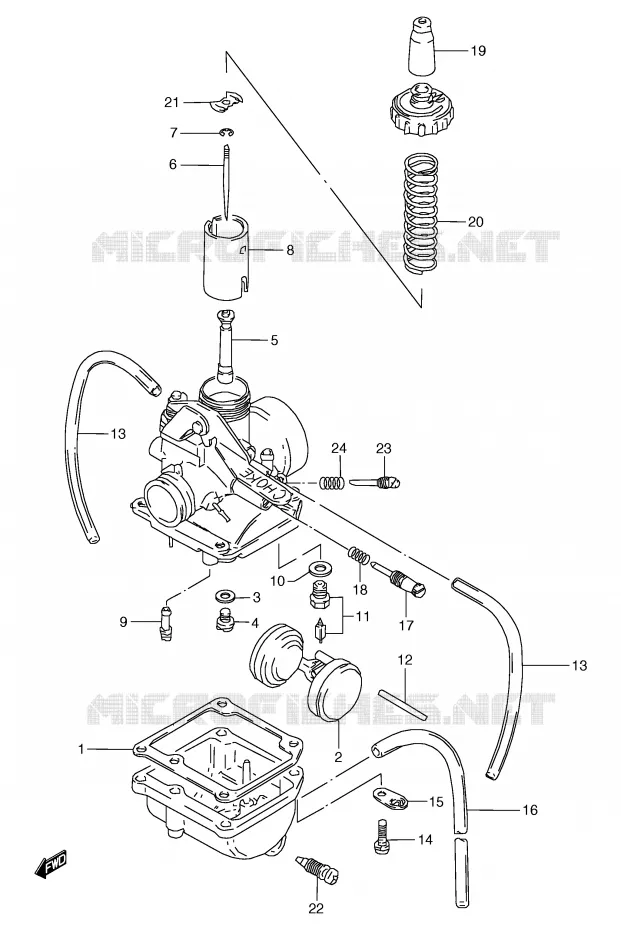 CARBURETOR Suzuki MOTO 80 RG 1988  RG80J(E4)