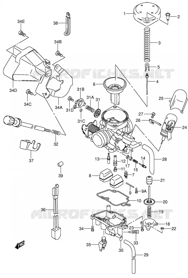 CARBURETOR Suzuki SCOOTER 125 UE 2001  UE125CTK1(P2)