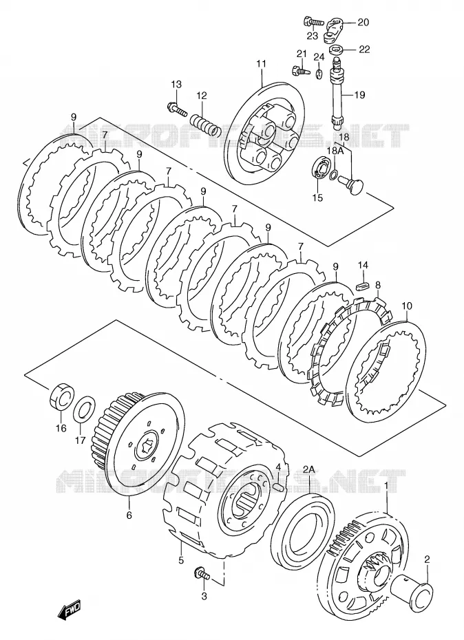 CLUTCH Suzuki MOTO 250 RG 1997  RGV250V(E1)