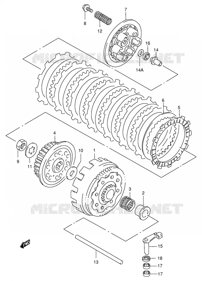 CLUTCH Suzuki MOTO 250 RM 1999  RM250X(E3/E28)