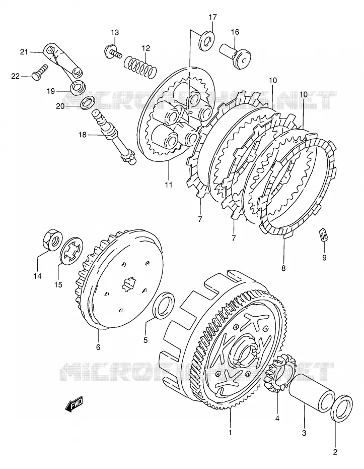 CLUTCH Suzuki MOTO 50 PV 1998  PV50W(E15)