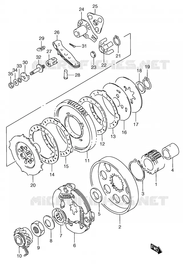 CLUTCH Suzuki SCOOTER 50 Autres-modeles 1991  RC50M(E1)