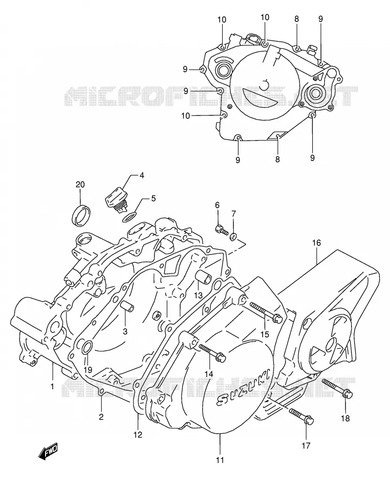 CRANKCASE COVER Suzuki MOTO 125 RG 1994  RG125FR(E18)