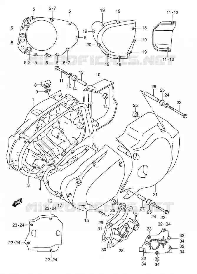 CRANKCASE COVER Suzuki MOTO 1500 INTRUDER 2009  VL1500K9(E2)