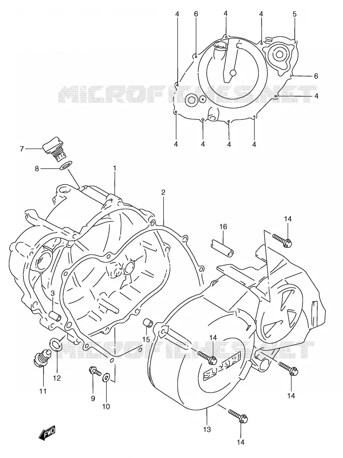 CRANKCASE COVER Suzuki MOTO 250 RG 1994  RGV250R(E24)