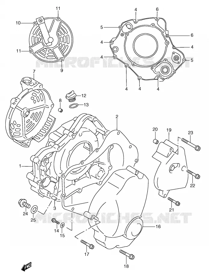 CRANKCASE COVER Suzuki MOTO 250 RG 1997  RGV250V(E1)