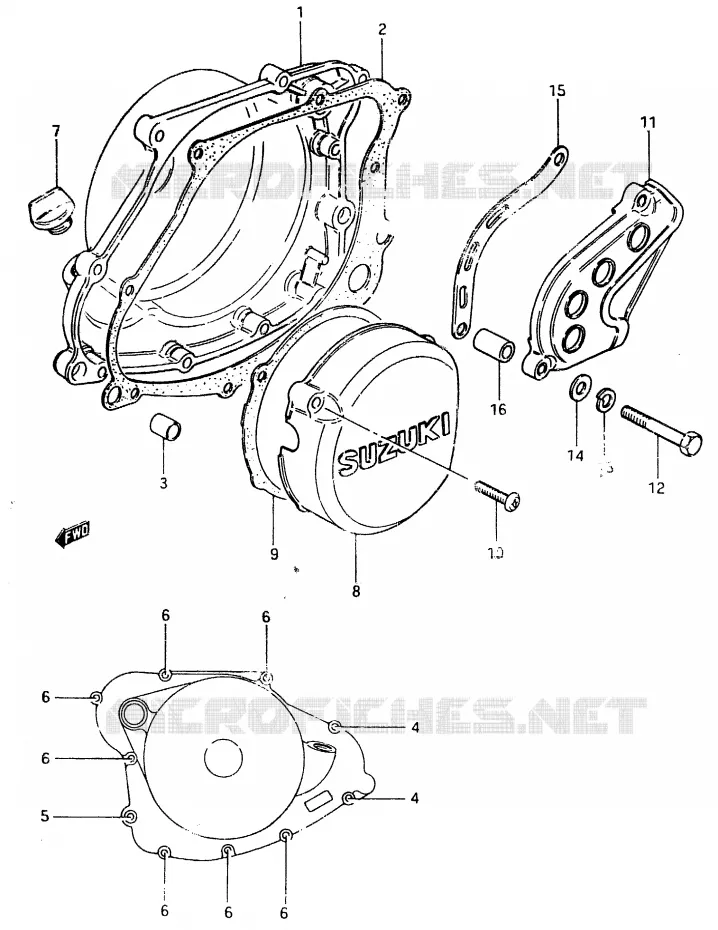 CRANKCASE COVER Suzuki MOTO 500 RM 1983  RM500D(D/E)