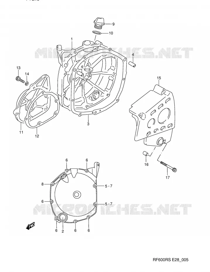 CRANKCASE COVER Suzuki MOTO 600 RF 1995  RF600RS(E28)