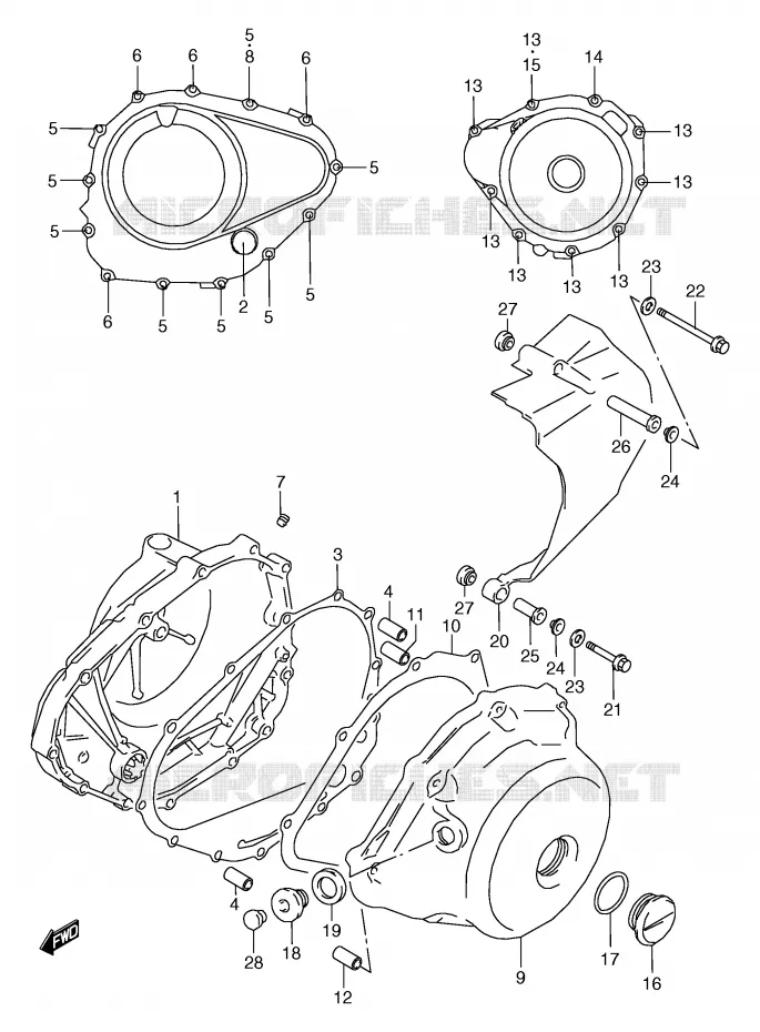 CRANKCASE COVER Suzuki MOTO 800 MARAUDER 2000  VZ800Y(E2)