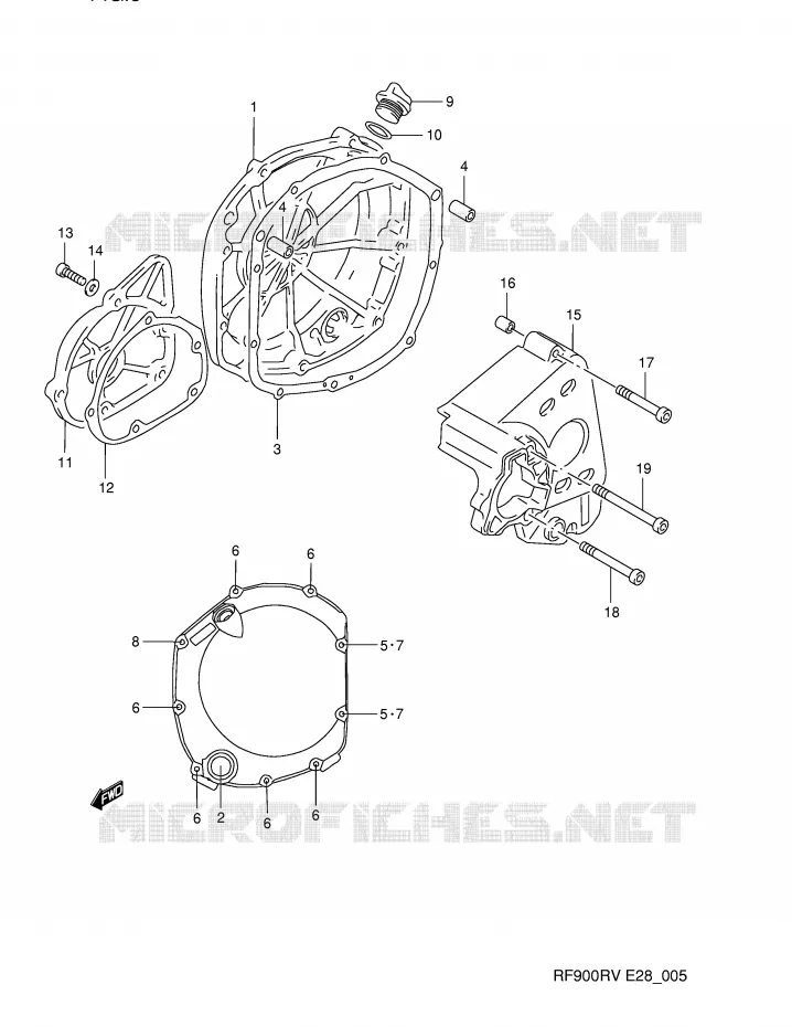 CRANKCASE COVER Suzuki MOTO 900 RF 1995  RF900RZS(E28)