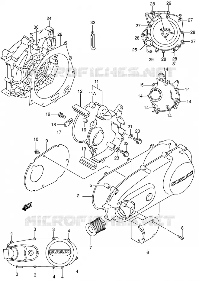 CRANKCASE COVER Suzuki SCOOTER 125 UE 2001  UE125CTK1(P2)