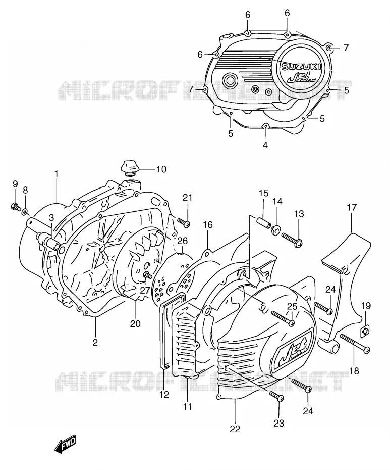 CRANKCASE COVER Suzuki SCOOTER 50 Autres-modeles 1996  RC50T(E1)