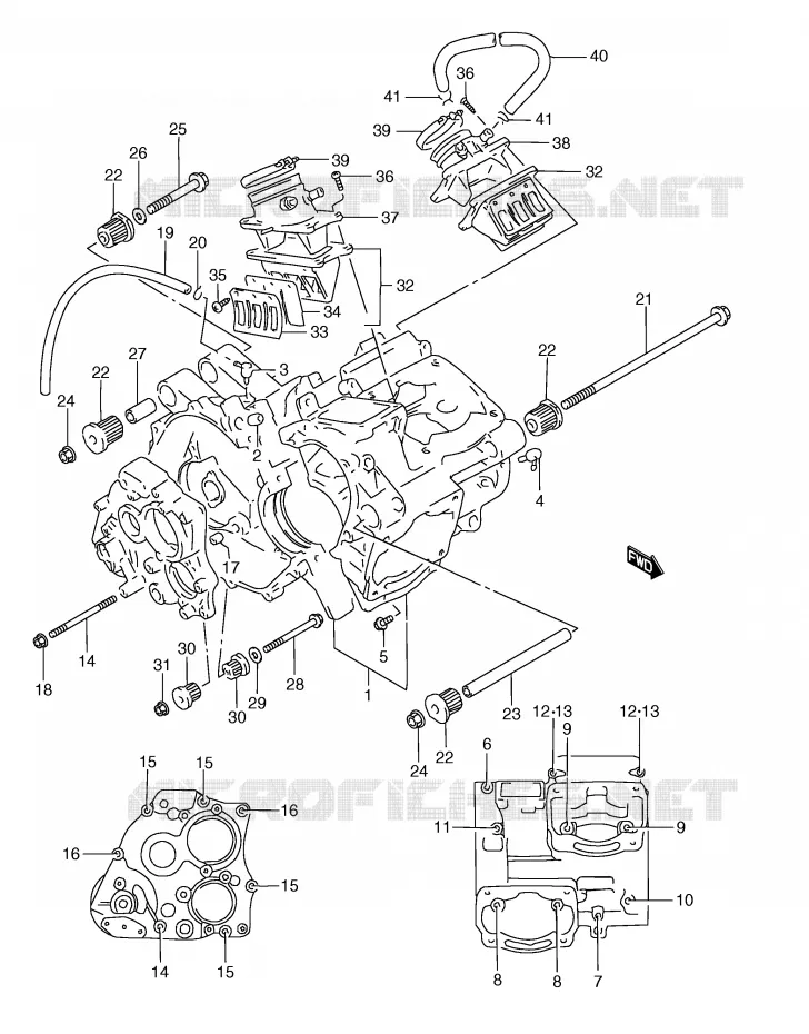 CRANKCASE Suzuki MOTO 250 RG 1991  RGV250M(E24)
