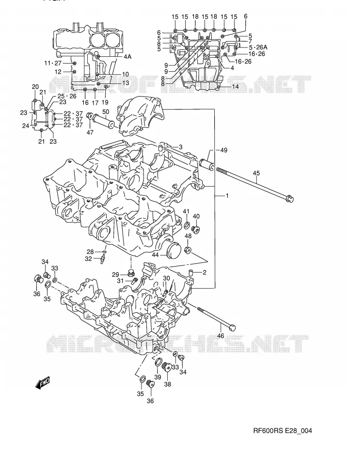 CRANKCASE Suzuki MOTO 600 RF 1995  RF600RS(E28)