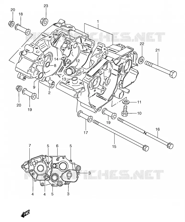CRANKCASE Suzuki MOTO 80 RG 1985  RG80CF(E4)