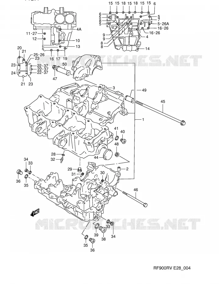 CRANKCASE Suzuki MOTO 900 RF 1997  RF900RV(E28)