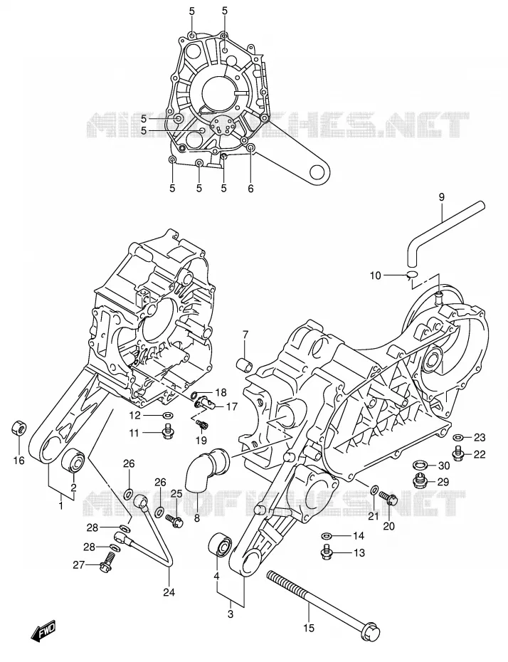 CRANKCASE Suzuki SCOOTER 125 UE 2001  UE125CTK1(P2)
