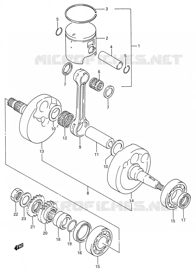 CRANKSHAFT (MODEL K) Suzuki MOTO 125 RM 1990  RM125L(E28)