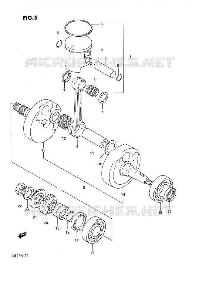 CRANKSHAFT(MODEL K) Suzuki MOTO 125 RM 1991  RM125 M (E02,E04,E24)
