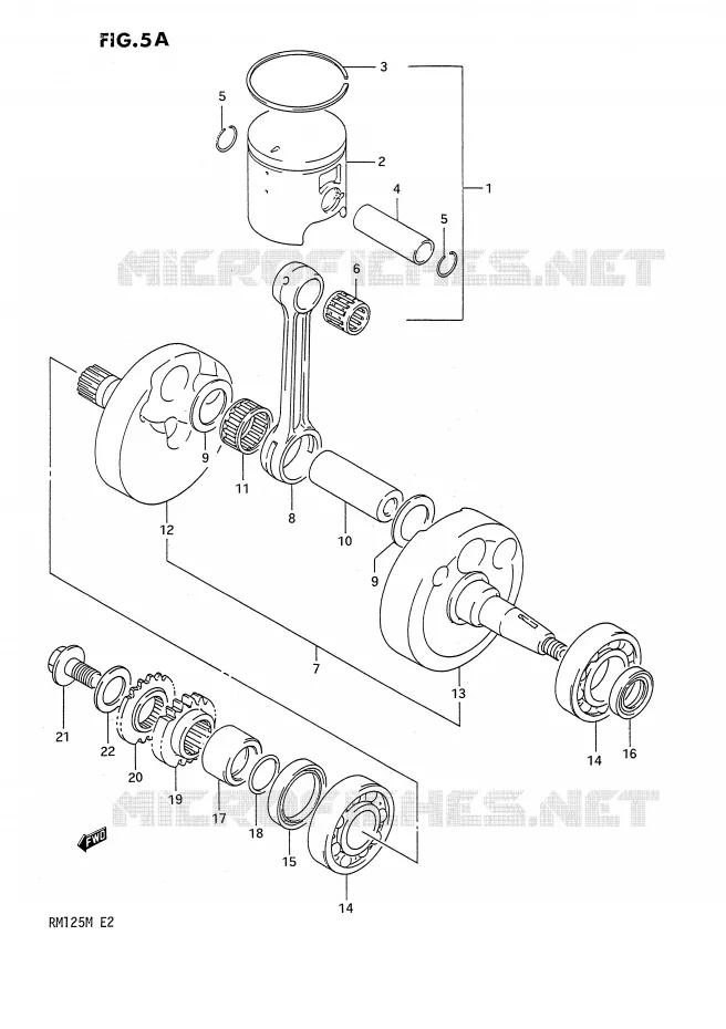 CRANKSHAFT (MODEL L) Suzuki MOTO 125 RM 1990  RM125L(E2)