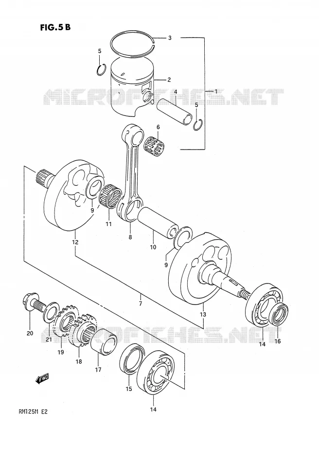 CRANKSHAFT (MODEL M) Suzuki MOTO 125 RM 1989  RM125K(E2)