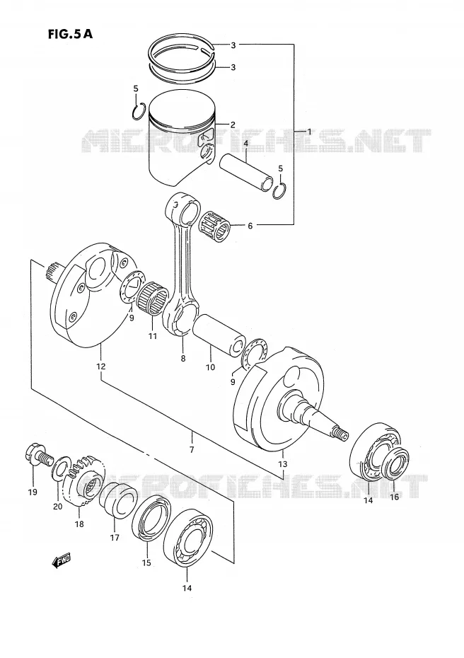 CRANKSHAFT (MODEL R/S) Suzuki MOTO 250 RM 1994  RM250R(E2)
