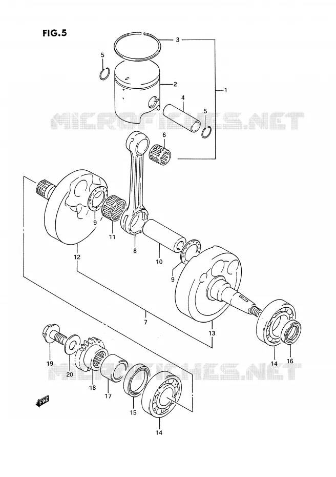 CRANKSHAFT Suzuki MOTO 125 RM 1995  RM125S(E2)