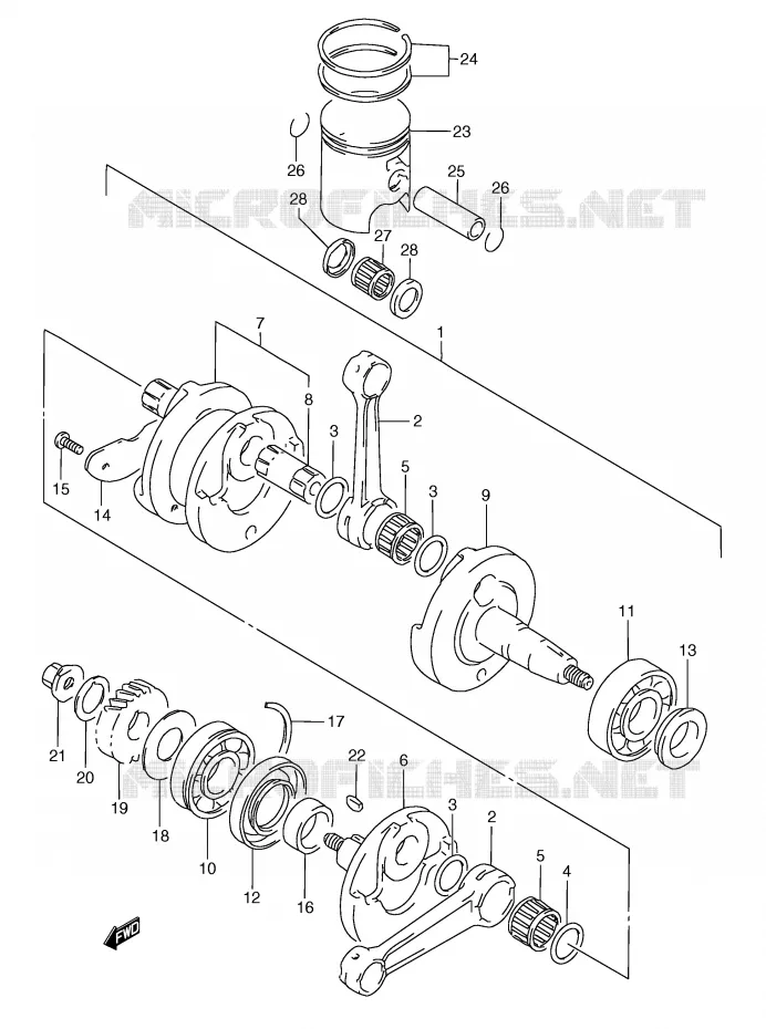 CRANKSHAFT Suzuki MOTO 250 RG 1992  RGV250N(E24)