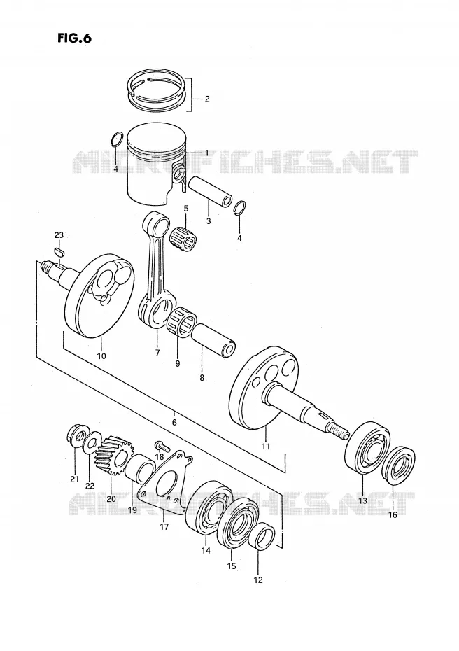 CRANKSHAFT Suzuki MOTO 50 PV 1994  PV50R(E15)