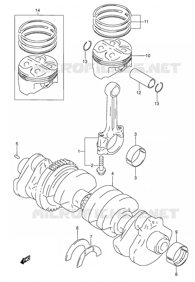 CRANKSHAFT Suzuki MOTO 600 RF 1994  RF600RR(E2)