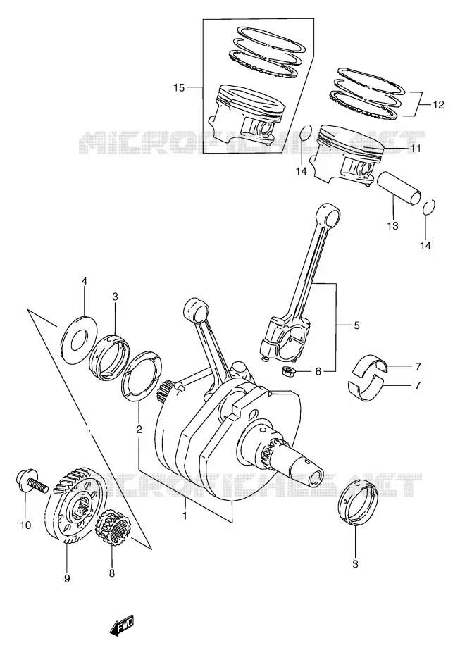 CRANKSHAFT Suzuki MOTO 800 MARAUDER 2002  VZ800K2(E2)