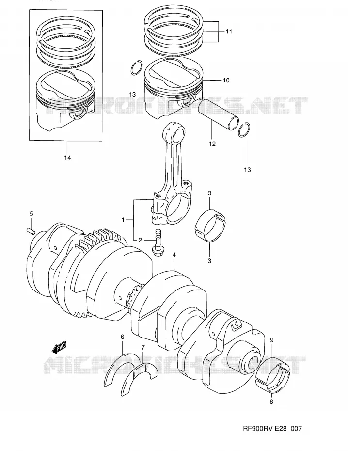 CRANKSHAFT Suzuki MOTO 900 RF 1996  RF900RT(E28)